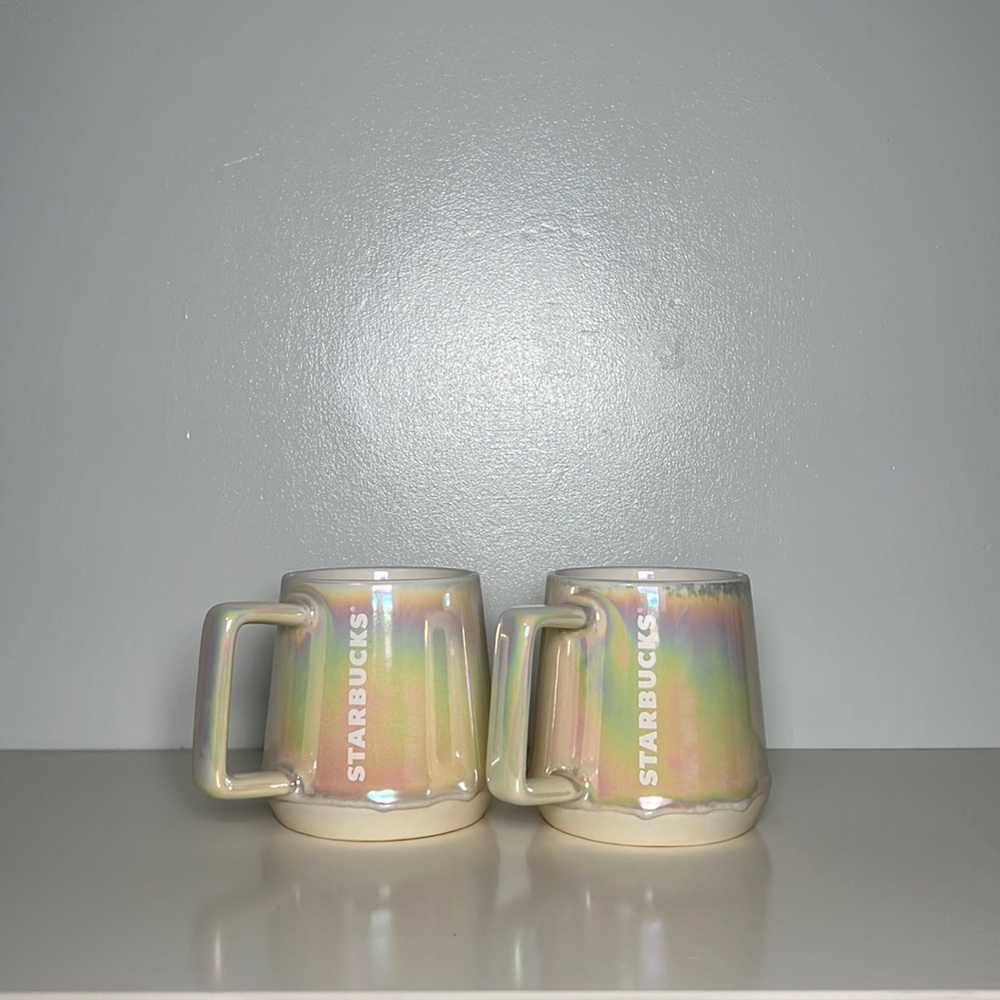 HTF RARE Starbucks Iridescent icing mugs (set of 2!) 2019